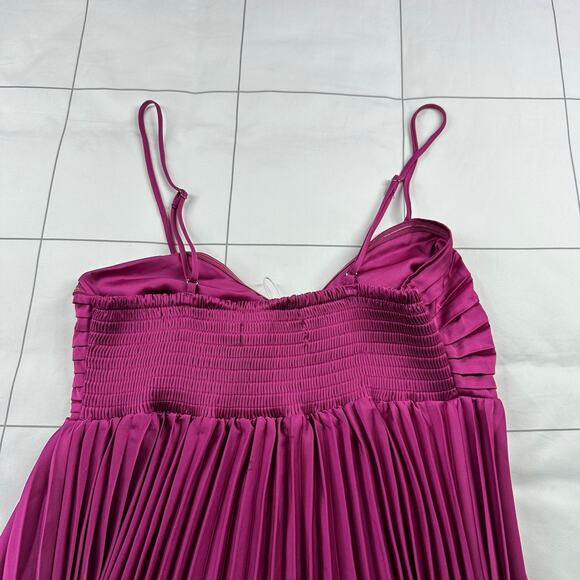 Petal & Pup Dress Womens 6 Magenta Vikki Pleated Sweatheart Midi Party Cocktail - Picture 10 of 14